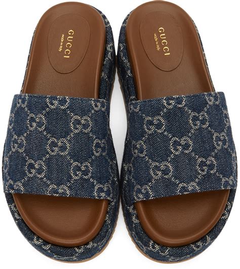 blue gucci slides women|gucci slides women's nordstrom.